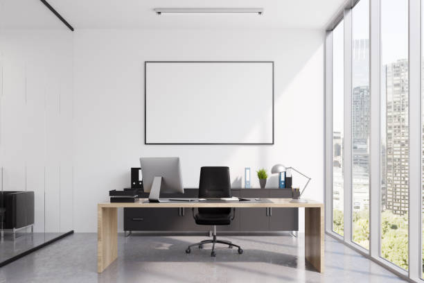 istock Glass CEO office, close up 695273876