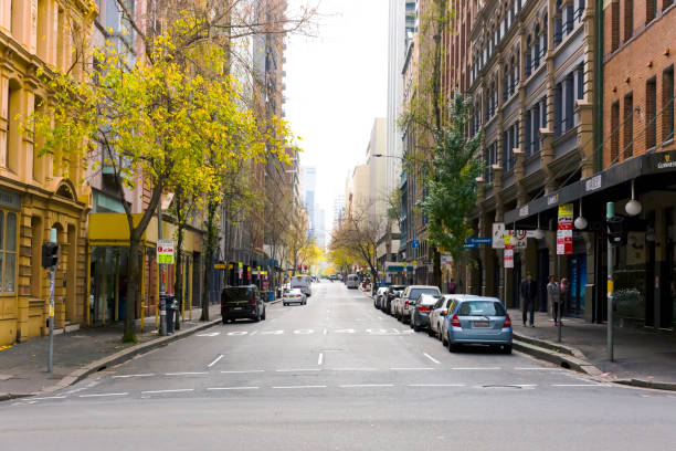 Sydney, Australia - June 11, 2017: Clarence Street Sydney Australia. Sunday morning in Sydney