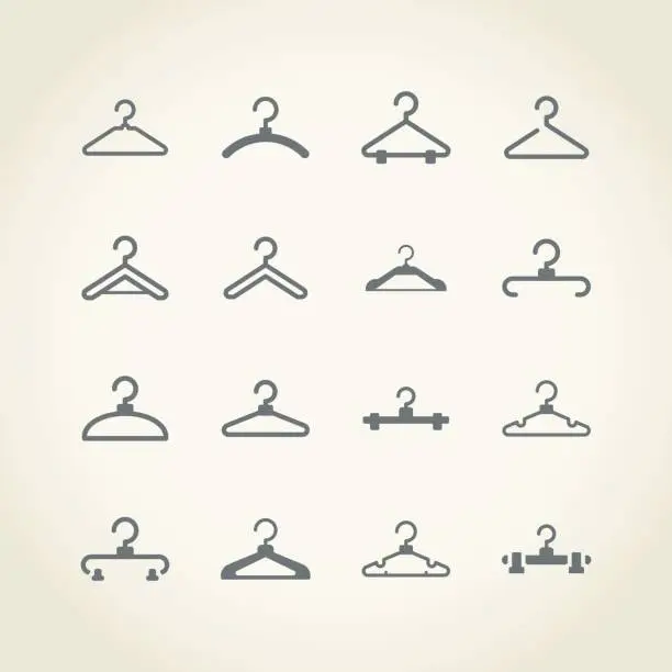 Vector illustration of Cloth hanger icons