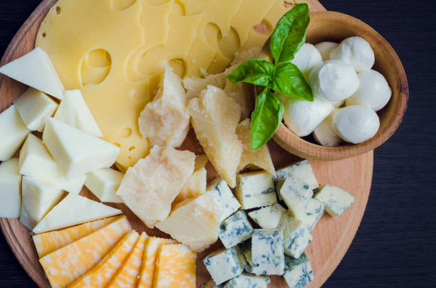 istock Tasty appetizer. Plate of Cheese. 695293602