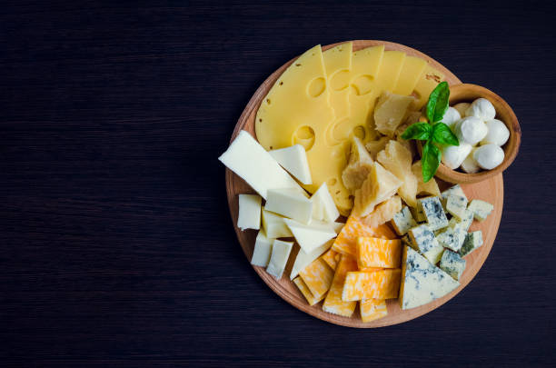 istock Tasty appetizer. Plate of Cheese. 695293606