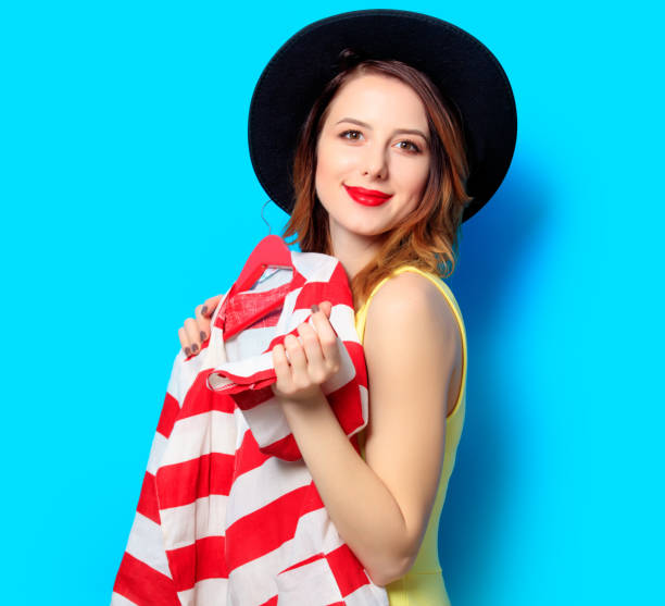 istock Woman with striped jacket 695294150