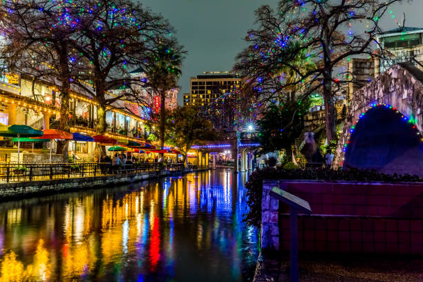 istock The Riverwalk at San Antonio, Texas, at Night. 695307952