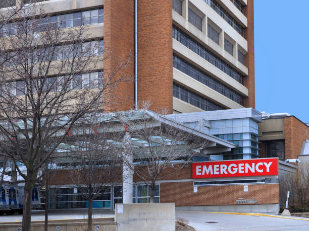 istock hospital building with emergency entrance 695319398