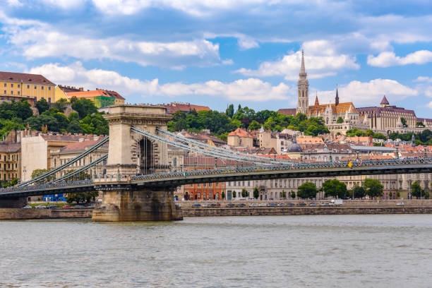 istock Budapest Chain Bridge and city skyline, Budapest, Hungary 695334608