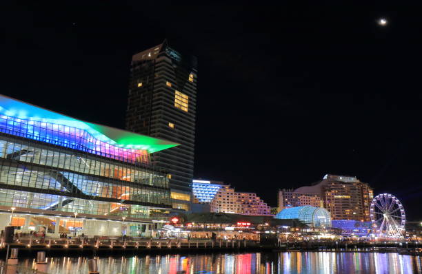 Sydney Australia - May 30, 2017: Darling Harbour Sydney night cityscape Australia