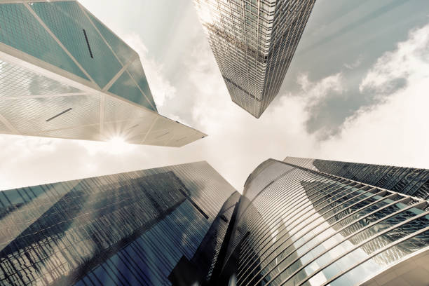 istock Skyscrapers shot with perspective 695350548