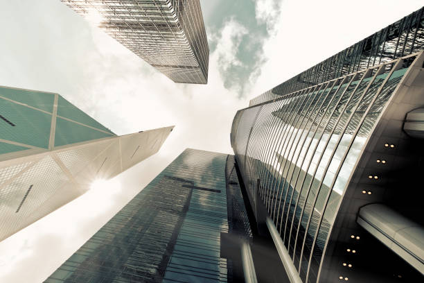 istock Skyscrapers shot with perspective 695350634