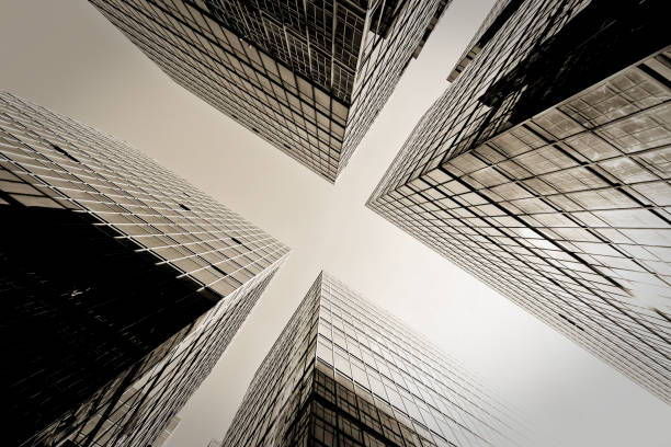 istock Skyscrapers shot with perspective 695350714