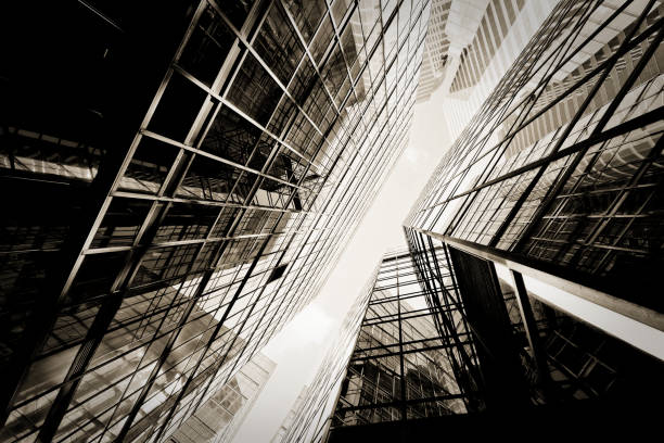 istock Skyscrapers shot with perspective 695350746