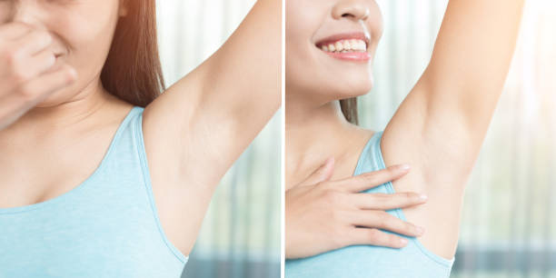 istock woman with body odor 695364996