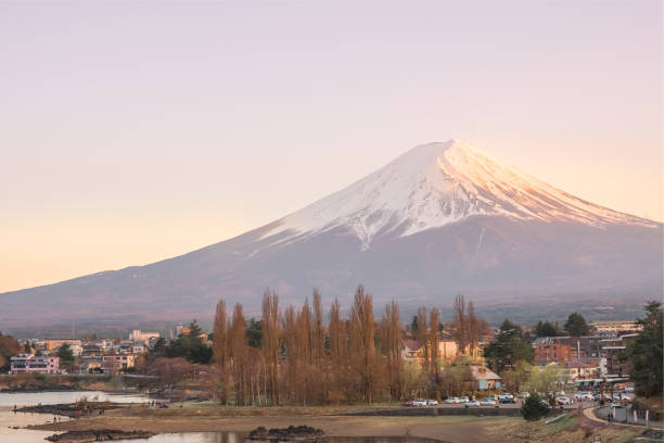 istock Mt. Fuji, Japan at Lake Kawaguchi sunset 695368414