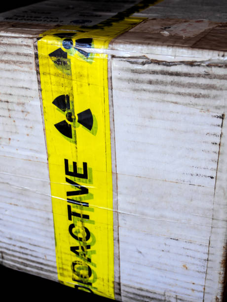 istock Paper box package of small radioactive material 695372484