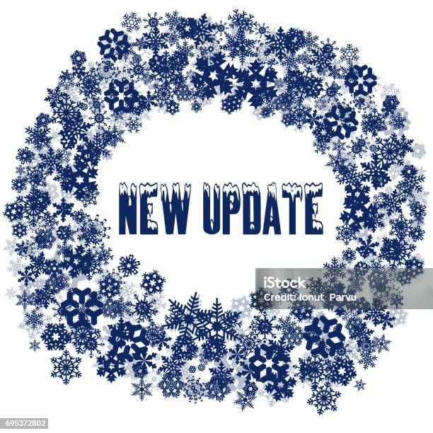 Get Update Frame Snowy New Update Text In Snowflake Frame Stock Illustration - Download ...