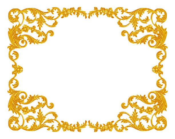 istock Ornament elements, vintage gold floral designs 695377132
