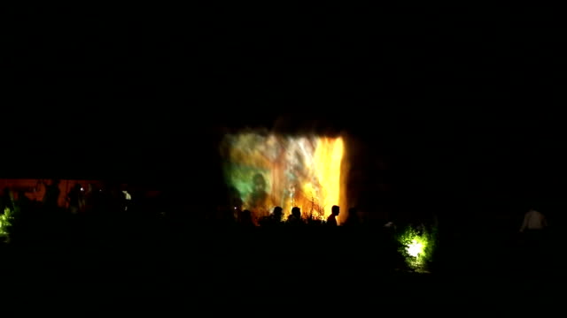 Water dancing show in Prem Mandir Fountain, Vrindavan/India