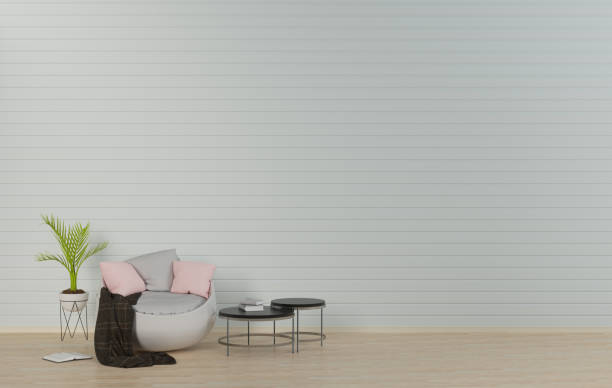 istock .Modern interior,living room with sofa,empty room,on wooden floor,3d rendering. 695389984