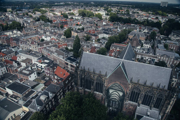 istock Aerial view city panoramic cityscape Utrecht, Netherlands 695390200