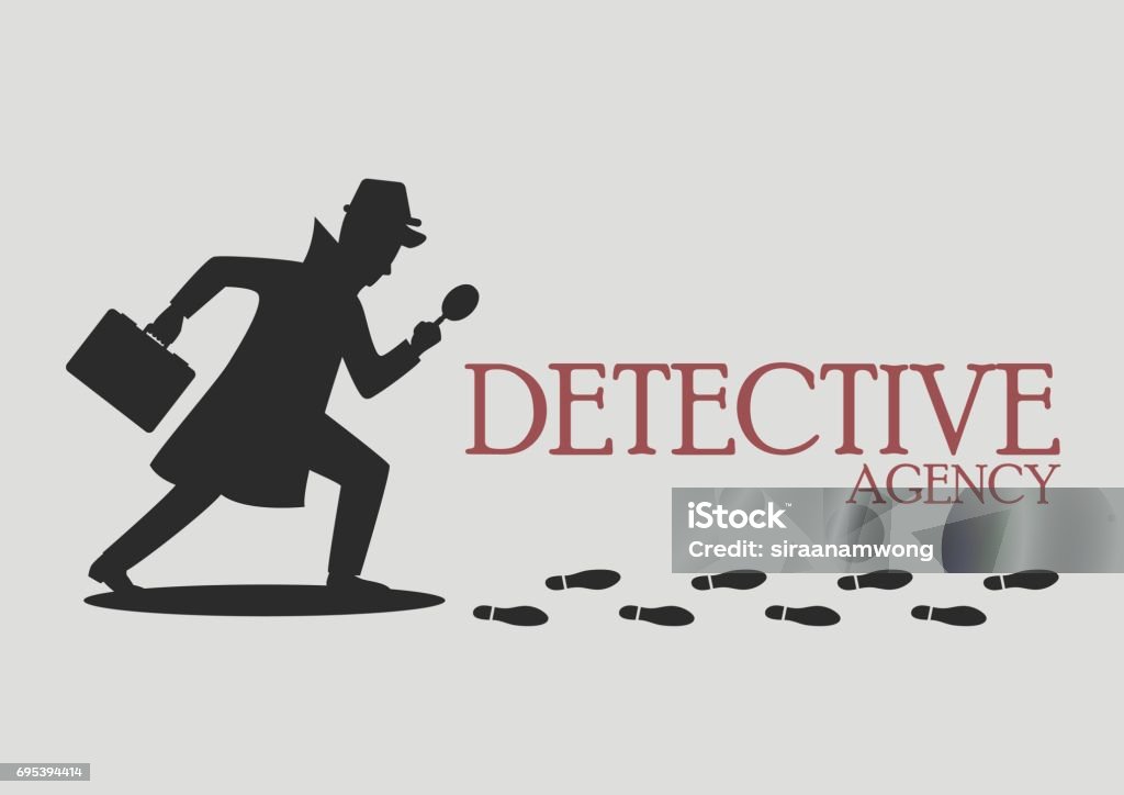 Silhouette of detective agency Silhouette of detective agency. Vector illustration Detective stock vector