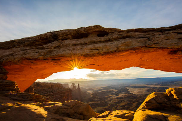 istock Natural rock arch at Canyonlands National Park 695397204