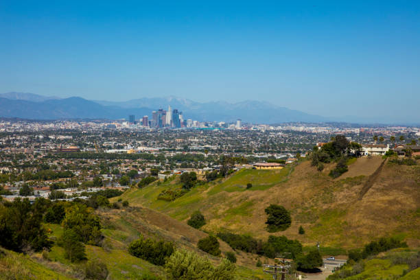 istock Distant view of city against clear sky 695397494