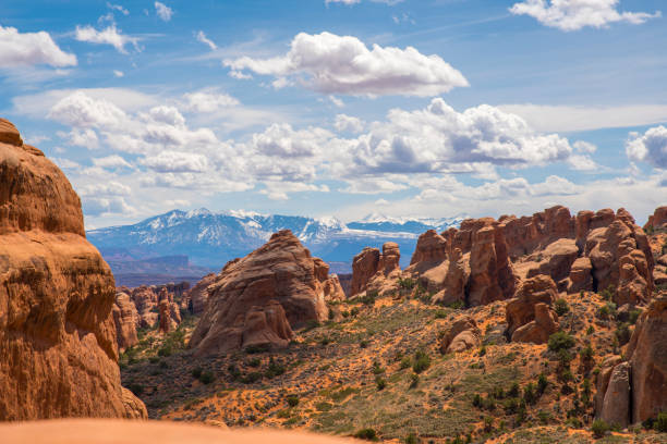 istock Majestic rock formations against cloudy sky 695398054