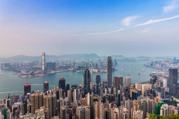 hongkong city scene - white cliffs imagens e fotografias de stock