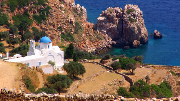 Photo from picturesque island of Sifnos with clear water beaches, Cyclades stock photo