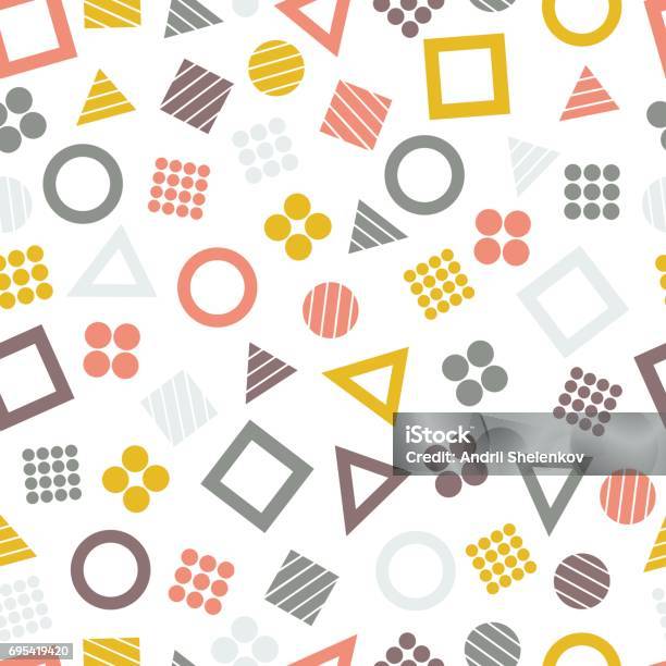 Tileable Primative Shapes Seamless Primitive Geometric Patterns With Squares Triangles Circles ...