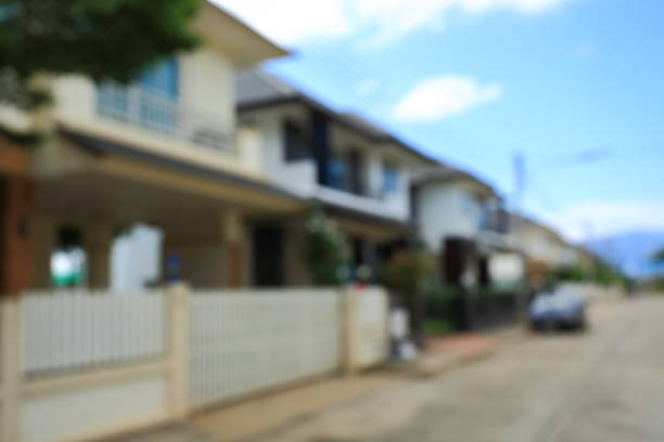 istock residential house building village suburb, image blur background 695419968