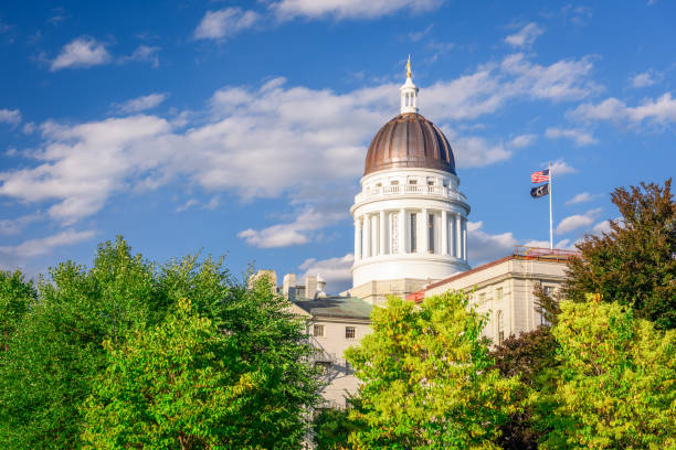 maine state house - maine imagens e fotografias de stock