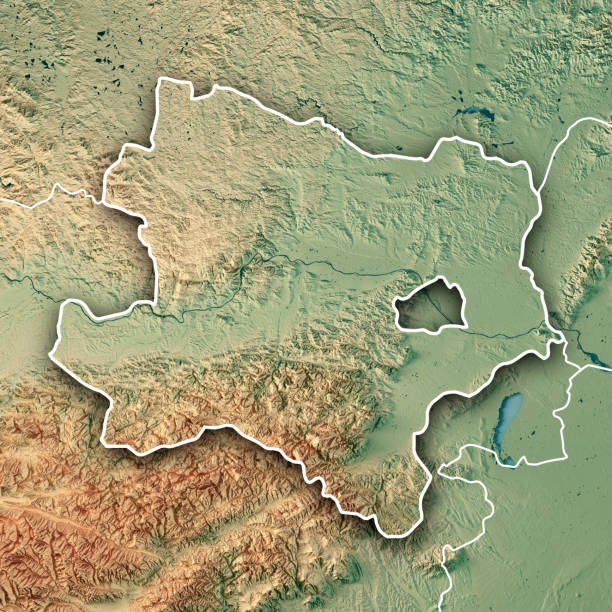 istock Lower Austria Bundesland 3D Render Topographic Map Border 695426618