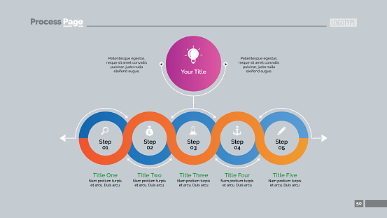 Task Process Circle Circle Process Chart Slide Template Stock Illustration - Download Image ...