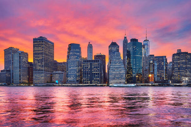 istock Purple sunset over Manhattan. 695433854