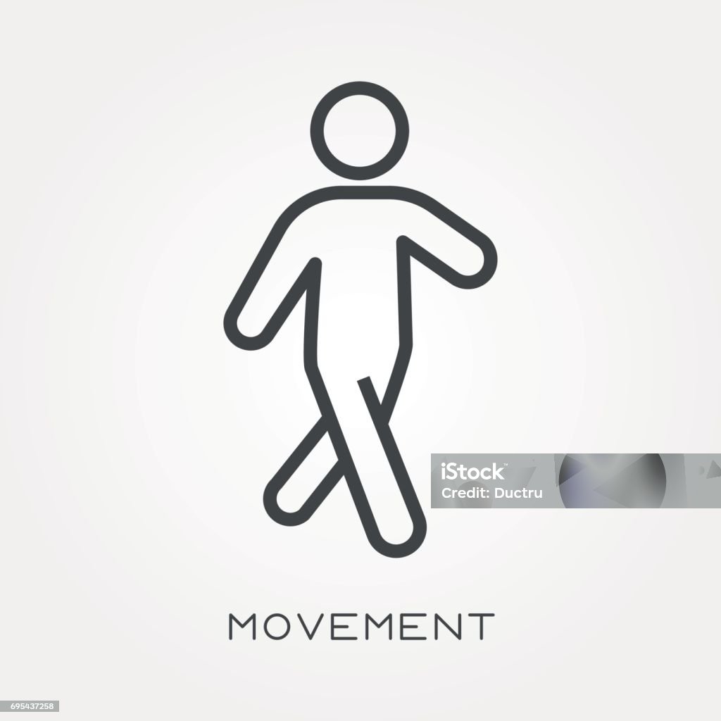 Line icon movement Icon Symbol stock vector