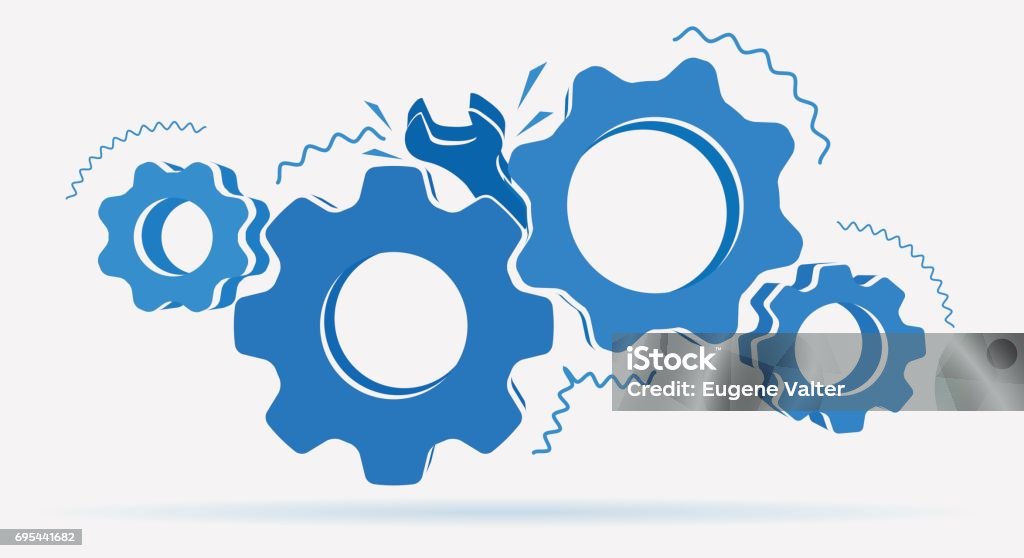 Machine Jammed Symbol Jammed Mechanism Stock Illustration - Download Image Now - Gear ...