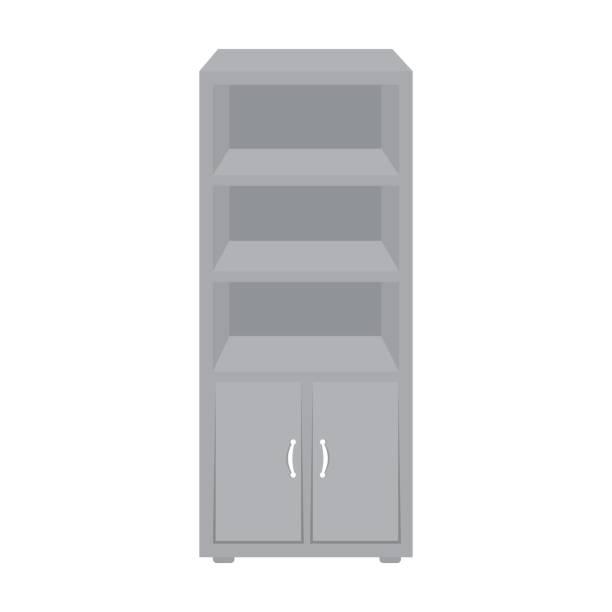 istock Office bookcase icon in monochrome style isolated on white background. Office furniture and interior symbol stock vector illustration. 695442438