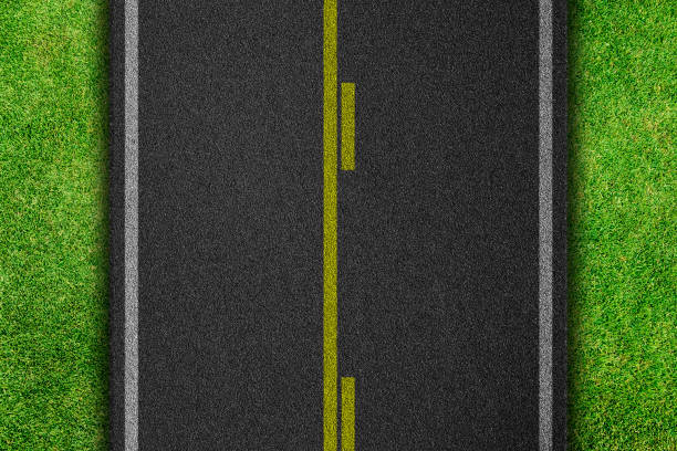 istock asphalt road texture background in the grass 695442672