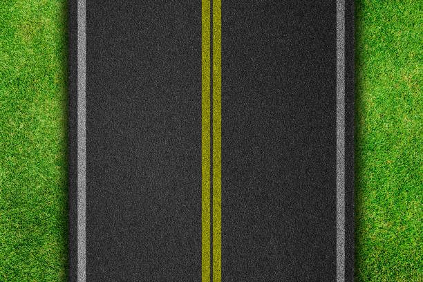 istock asphalt road texture background in the grass 695445240