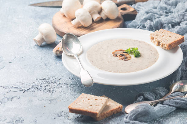 istock Mushroom soup with parsley 695466212