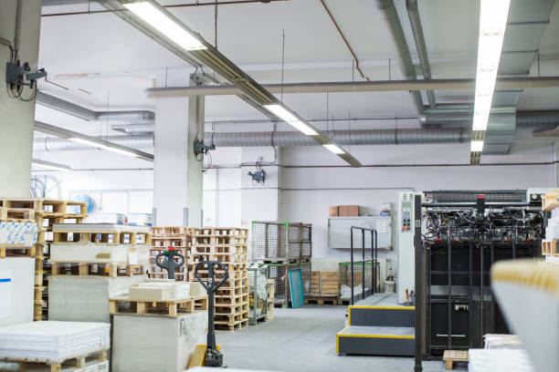 istock Interior of a printing press warehouse 695473100