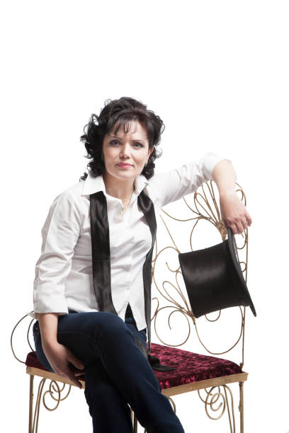 istock Modern woman sitting on the throne 695473172