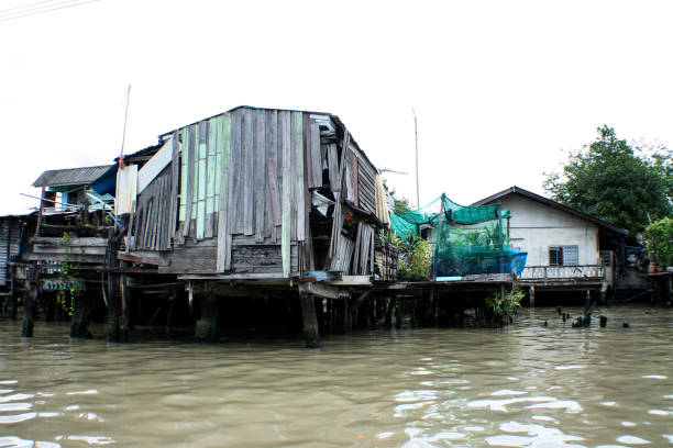 istock slums of Bangkok, river 695477862