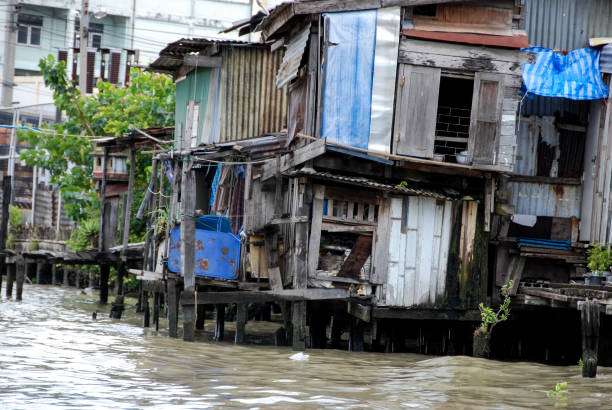 istock slums of Bangkok, river 695479952
