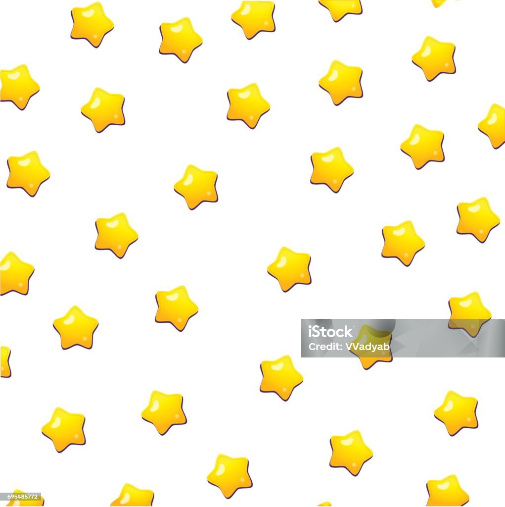 Hoa Văn Ngôi Sao Vàng Dễ Thương Với Nền Trắng Cô Lập Hình Nền ...