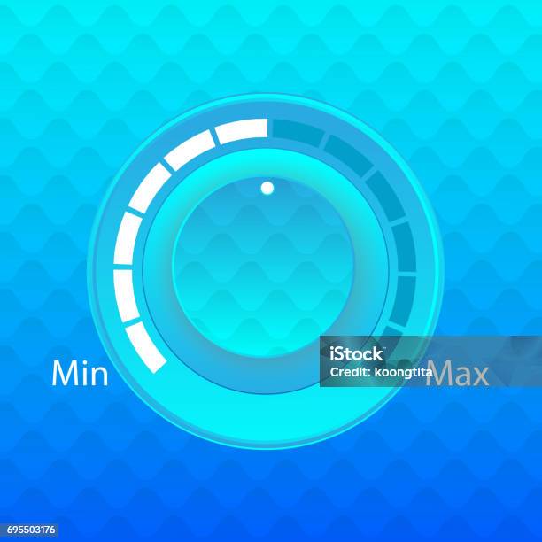 Blue Volume Button Control Music Player Vector Stock Illustration ...