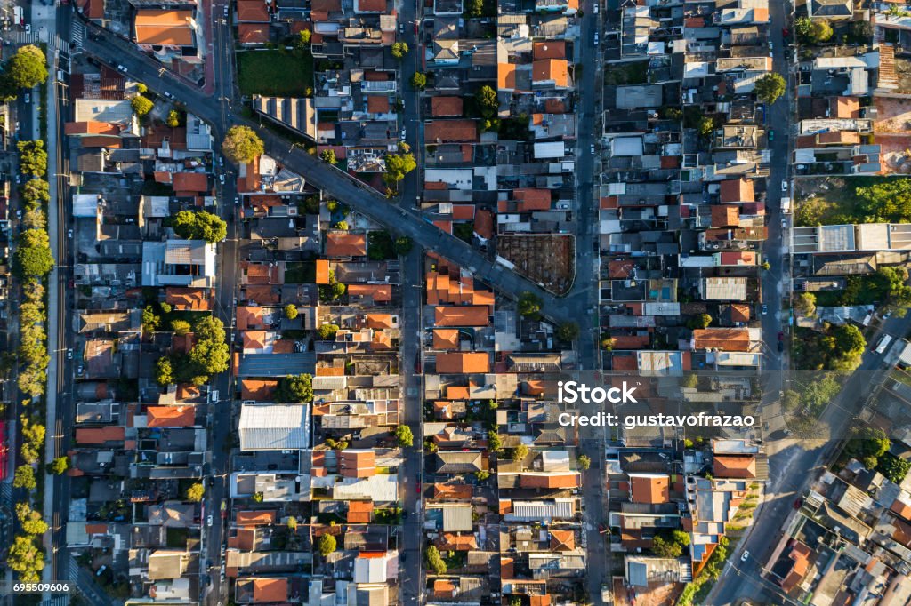 Luftaufnahme des Itaquera Bezirk in Sao Paulo, Brasilien - Lizenzfrei Wohnviertel Stock-Foto