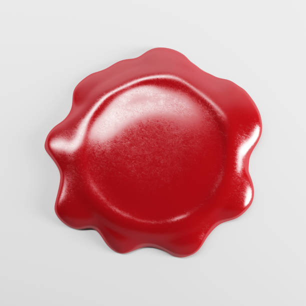istock 3d rendering red wax seal blank mock-up isolated on white background 695520618