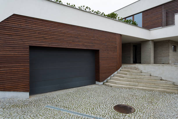 istock Wooden garage in the yard 695523014