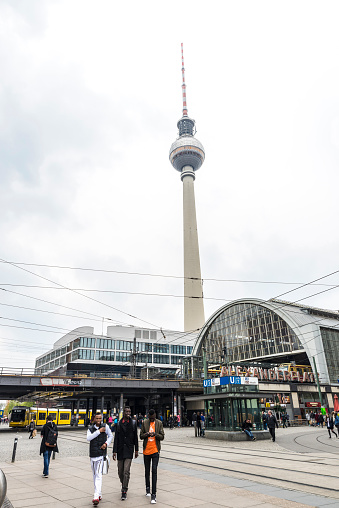 subway station at berlin Alexanderplatz in front of tv-tower